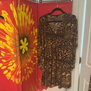 Leopard Print V-Neck Dress